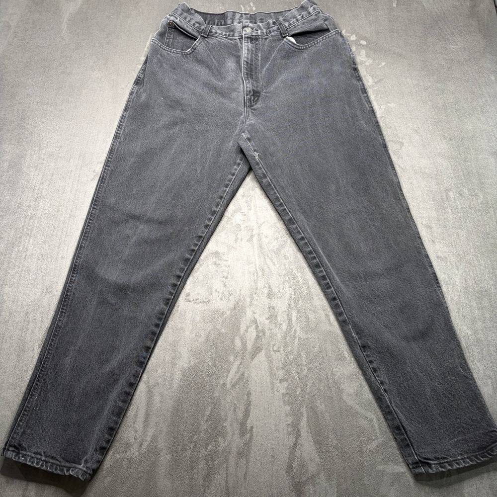 Vintage 90s Gitano Chic Mom Jeans Womens 27 Faded Black High Waisted Tapered Leg